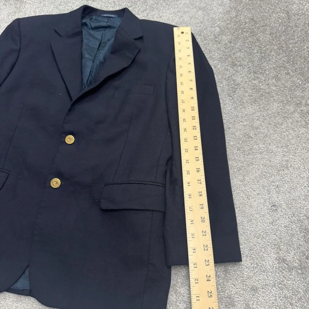 Club Room Wool Suit Blazer Jacket Mens 40 Short Navy Blue Single Vented Workwear